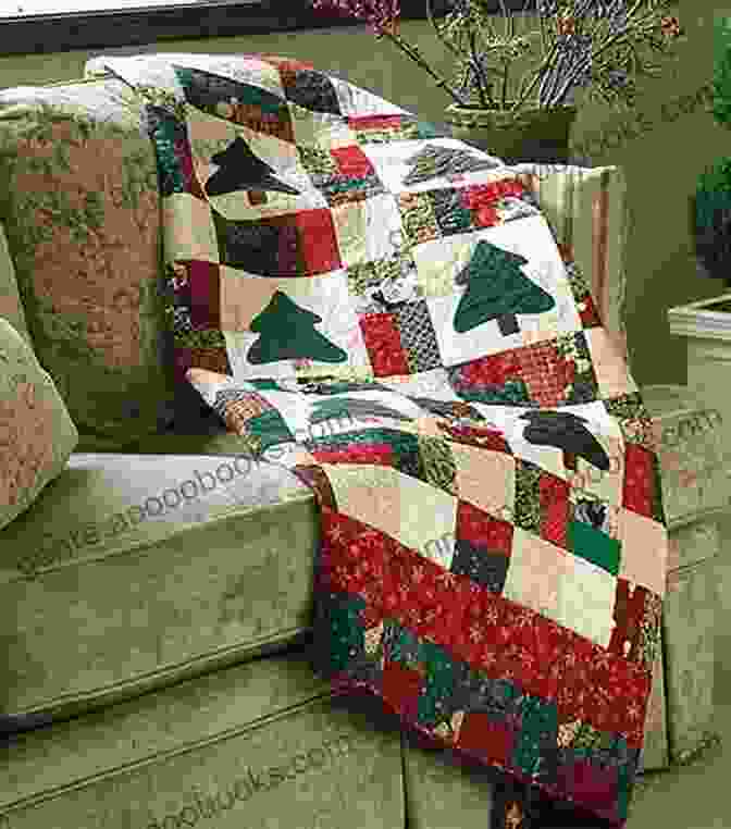 A Cozy Living Room Decorated With Scrappy Quilts And Festive Projects, Creating A Warm And Inviting Holiday Ambiance Simple Christmas Tidings: Scrappy Quilts And Projects For Yuletide Style