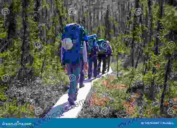 A Group Of Hikers Hiking In The Wilderness, With A Large, Shadowy Figure Lurking In The Background. Devolution: A Firsthand Account Of The Rainier Sasquatch Massacre