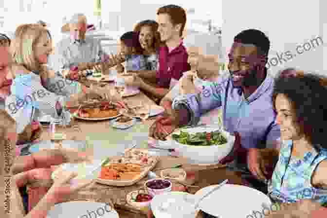 A Group Of People Gathered Around A Large Pot Of Soup, Sharing A Meal And Enjoying The Warmth Of Communal Dining Soup From A Sausage Skewer