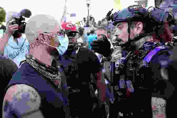 A Group Of Protesters, Their Faces Etched With Pain And Determination, Confront A Line Of Riot Police Dark Side Of America