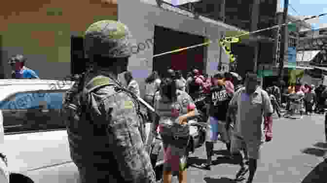 A Photo Depicting The Impact Of Violence And Crime In Latin America, Showing A Group Of People Huddled Together In Fear As A Building Burns In The Background. Violence And Crime In Latin America: Representations And Politics