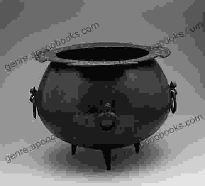 An Ancient Cauldron Used For Cooking Soup, Showcasing The Long History Of Soup's Culinary Origins Soup From A Sausage Skewer