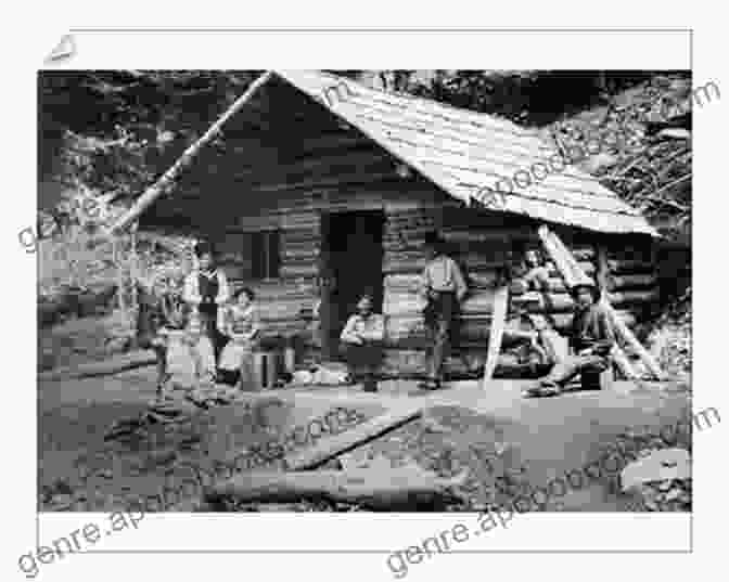 Historic Photo Of Early Avoca Settlers Standing In Front Of A Log Cabin Early Days At Old Avoca Iowa