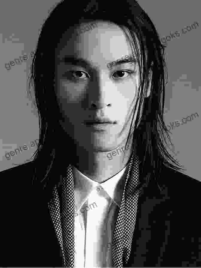 Shohei Kobayashi, A Japanese Male Model, Poses In A Black And White Photograph. Male Model TOKYO 14: SHOHEI KOBAYASHI